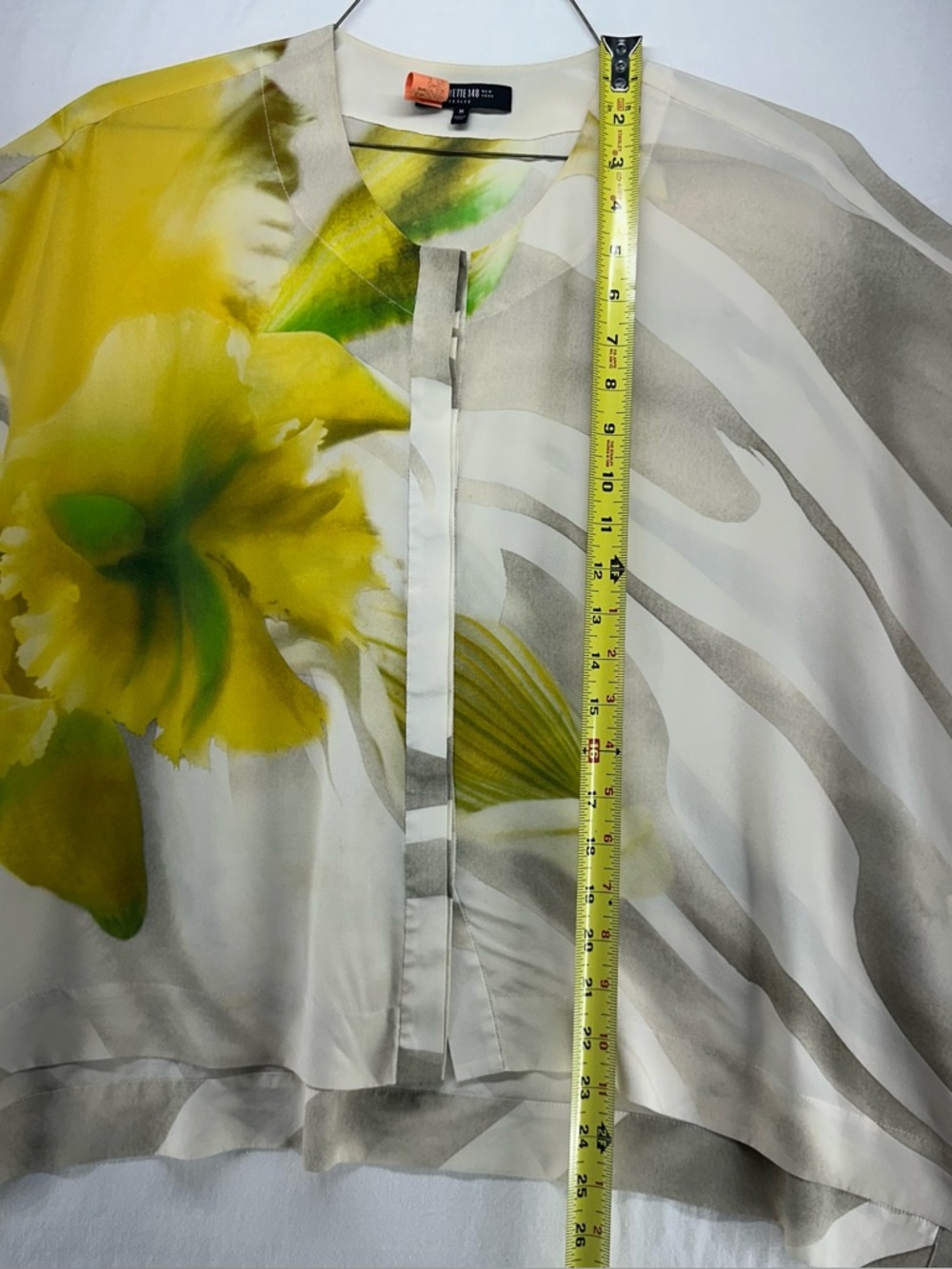 Lafayette 148 Silk Flower Multicolor Blouse Boxy Flowy Loose Relaxed M Petite - Picture 5 of 9